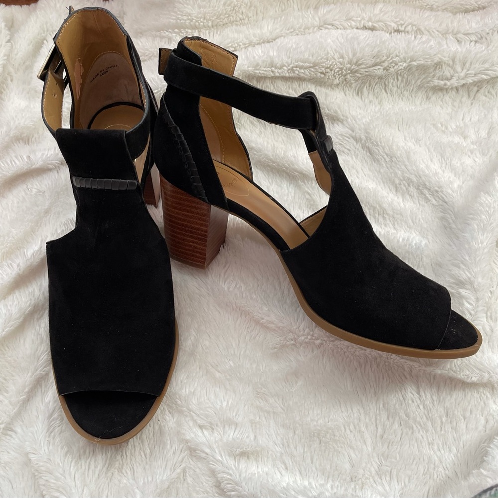 jack rogers Cameron Black suede heels size 10